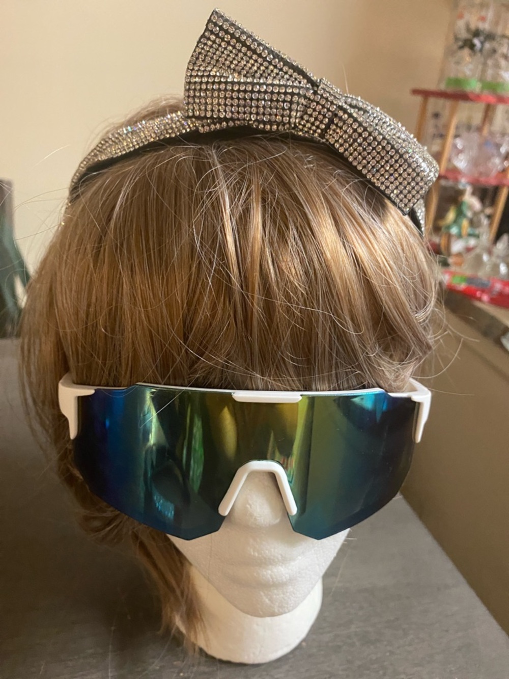 Badgley Mischka Black Headband with Crystal Bow